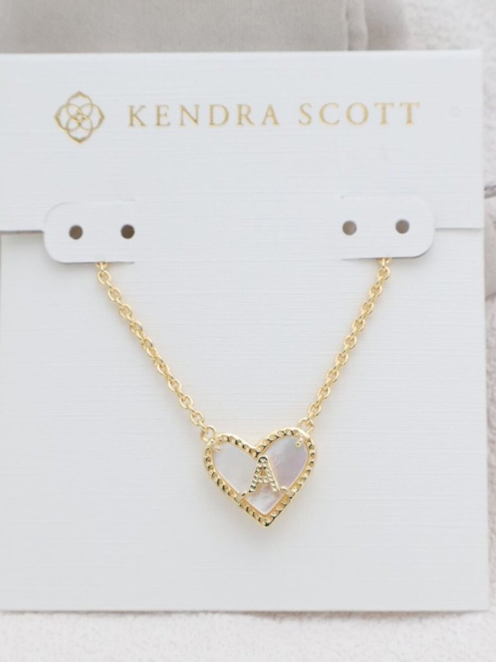 Kendra Scott Ari Heart Letter A Gold Pendant Necklace